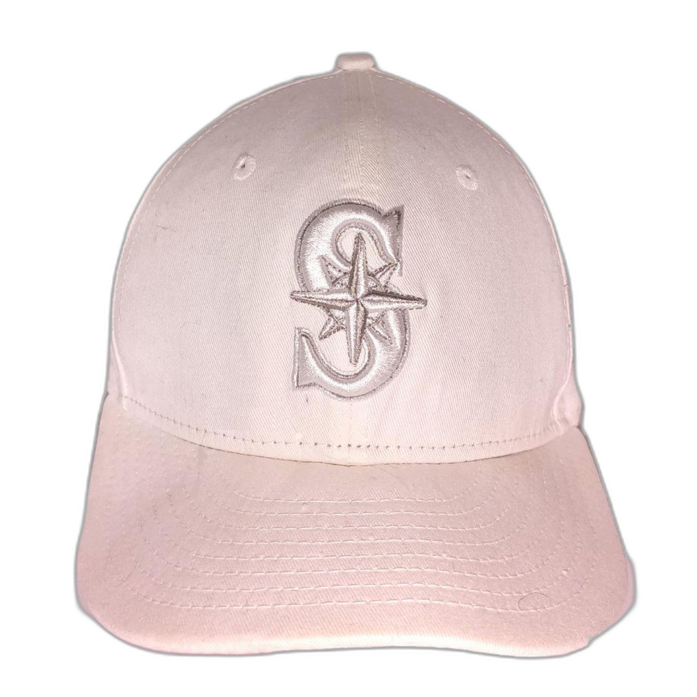 New Era White with Silver thread "S" Mariners baseball cap Size 7 3/4